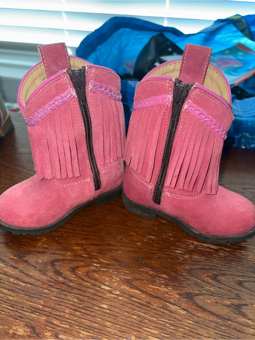 Pink Fringe Suede toddler Boots